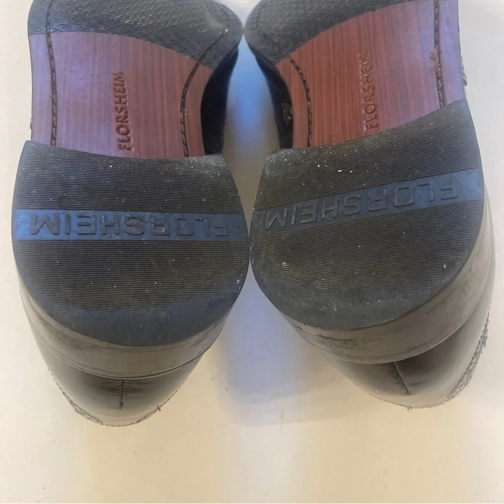 FLORSHEIM Black Wingtip Lace Up Dress Shoes Mens 9.5 D EUC lcsr $130